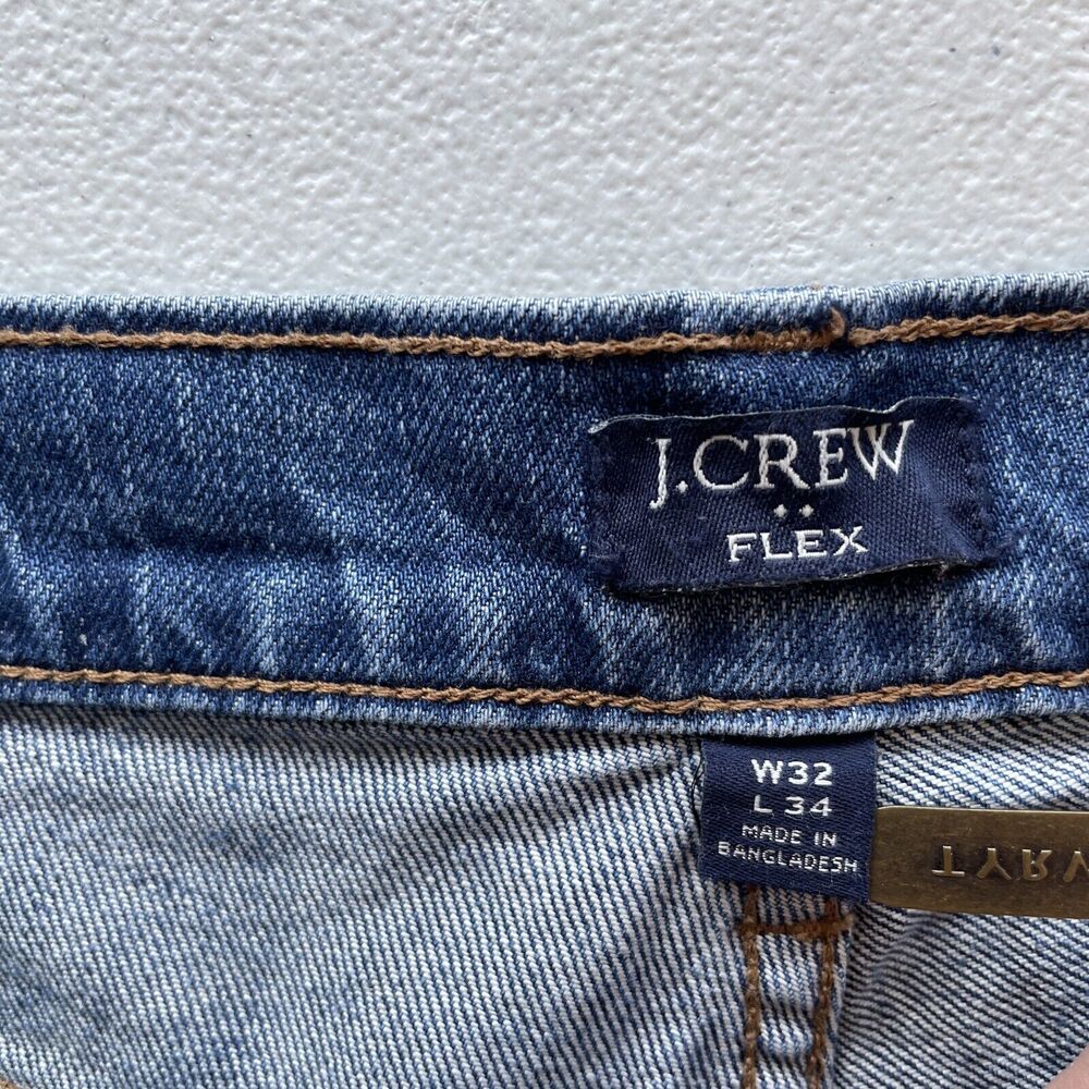 J.Crew Factory Jeans Men Slim Straight Flex 32X34 (33.5X33.5 Actual) Blue Denim - Picture 5 of 13
